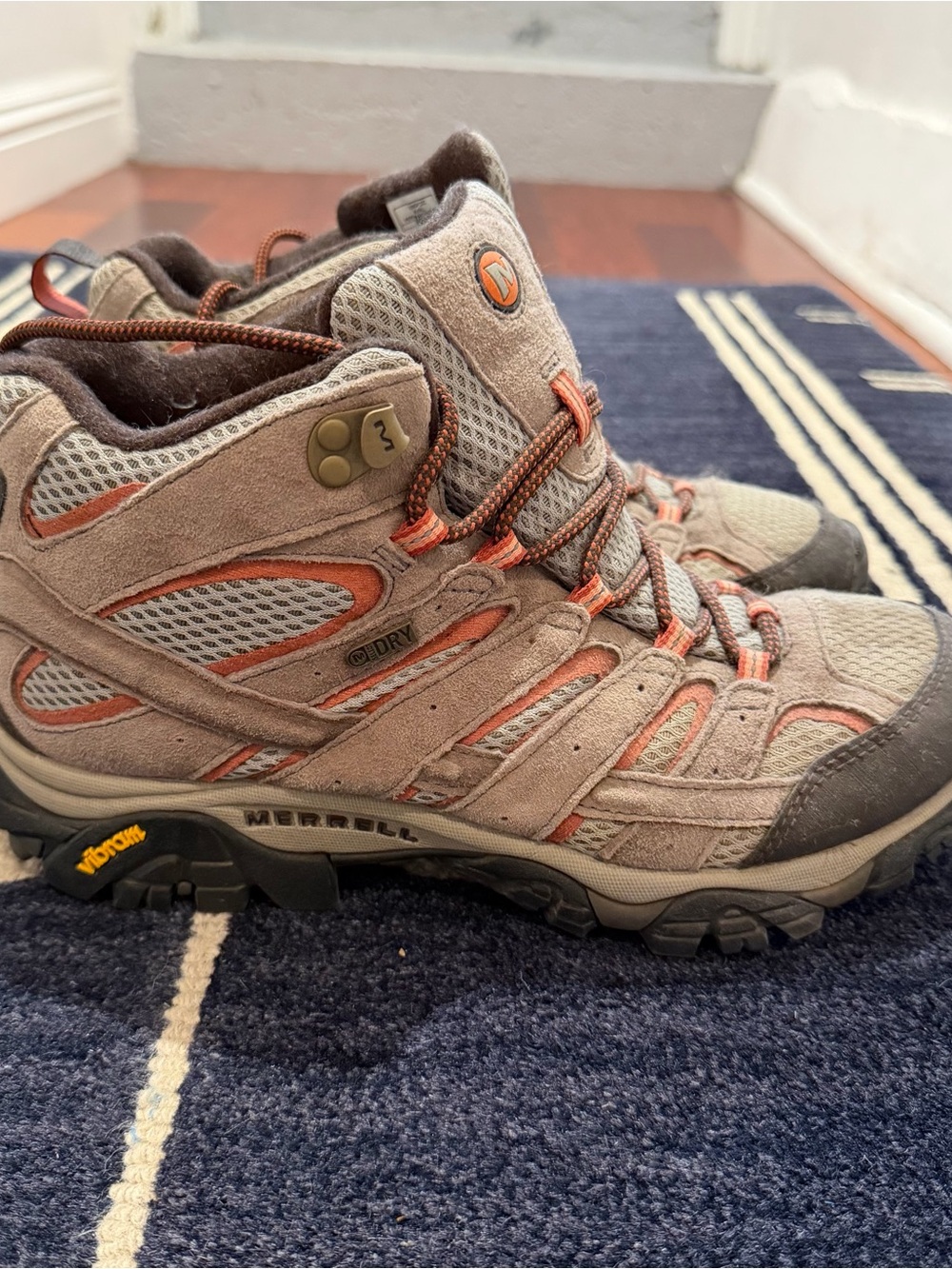 Merrell Women’s Taupe & Orange Hiking Boots Size 10